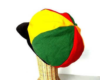 Rasta Cap, Reggae Cap, Jamaica Hat, Army Cap, Rasta Dreadlocks Hat, Reggae Army Cap, Hippie Cap, Rasta Hat, Rastafari Cap, Dubwise Cap