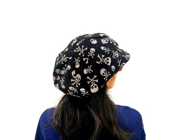 Skull Newsboy, Gothic Gatsby Cap, Newsboy Cap, Hippie Hat