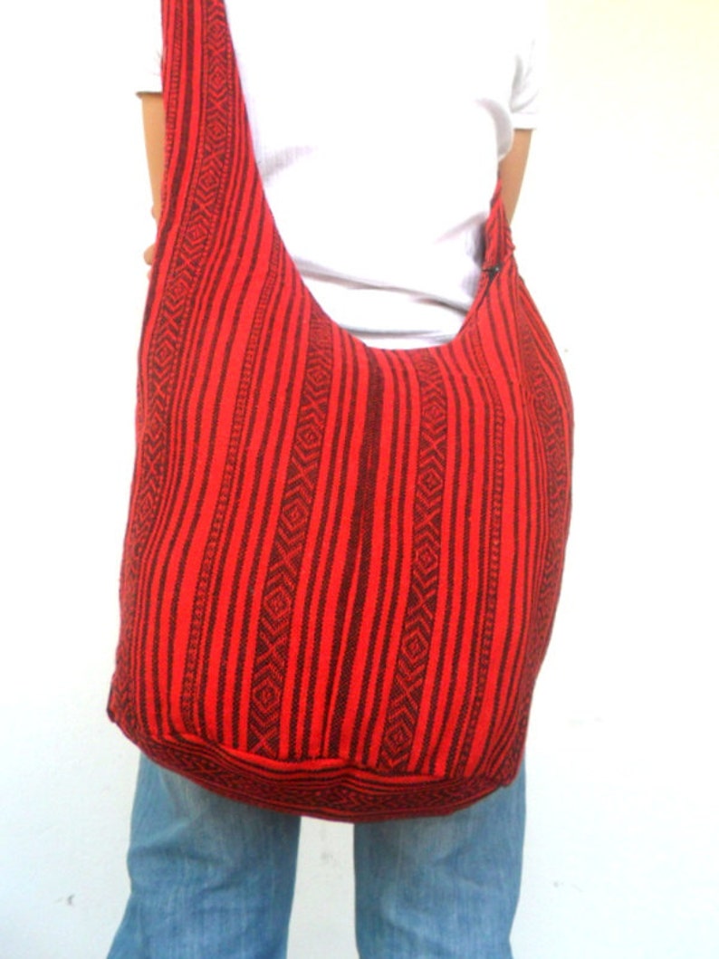 red boho bag