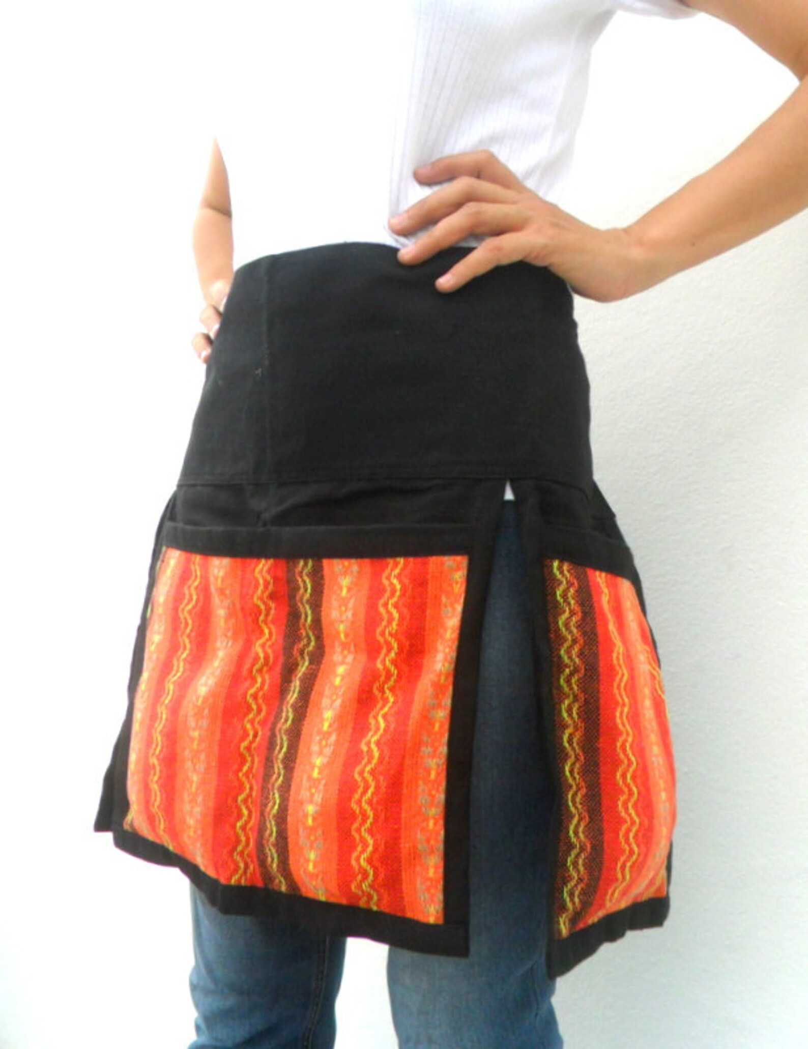 Half Waist Apron With Pocket Tribal Embroidered Apron Unisex Etsy