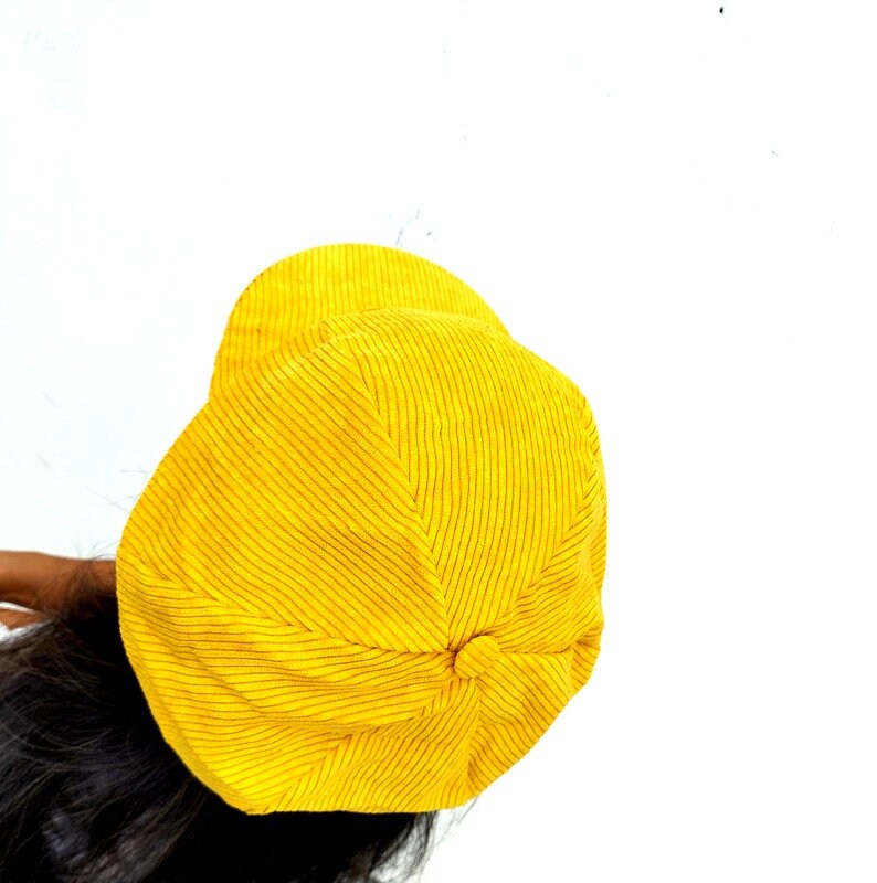 Yellow Corduroy Newsboy Hat, Rasta Hat, Yellow Newsboy Hat, Yellow