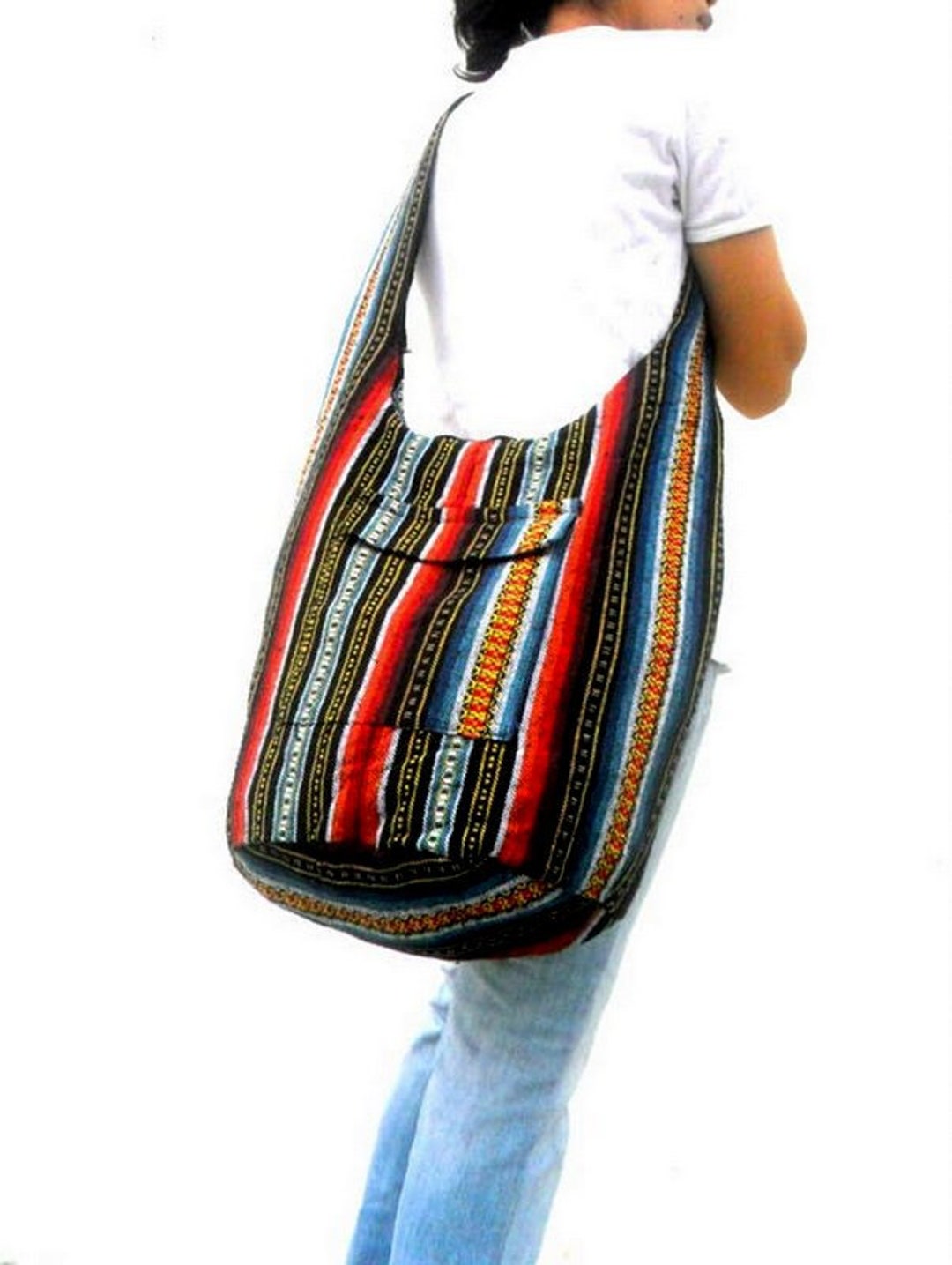 Mini-Hippie-Tasche, ethnische Boho-Umhängetasche, Hobo-Umhängetasche,  Damen-Canvas-Tasche mit verstellbarem Riemen, kleine Sling-Handtasche für  Mädchen, Vintage-Flow