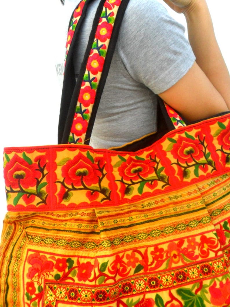 Tote Bag Lady Ethnic Bag Embroidery Bag Hmong Bag Boho Bag Etsy