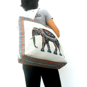 Elephant Tote Bag, African Animal Tote, Elephant Lover, Elephant Bag, Shoulder Bag, Hippie, Boho, Purse, Gift Bag