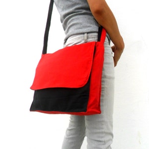 Messenger Bag Crossbody Bag Bohemian Bag  Red Black Color boho Bag Handmade Everyday Bag  Purse Hippie Hobo Bag Gift Satchel Shoulder Bag