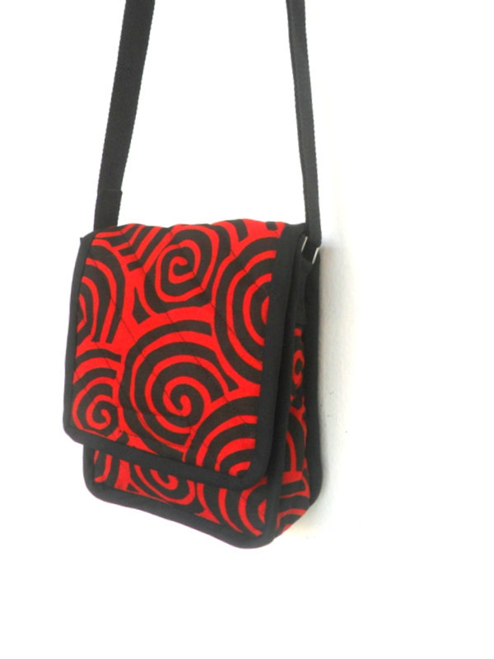 Crossbody Bag Messenger Bag Bohemian Bag Red Black Color Boho Etsy