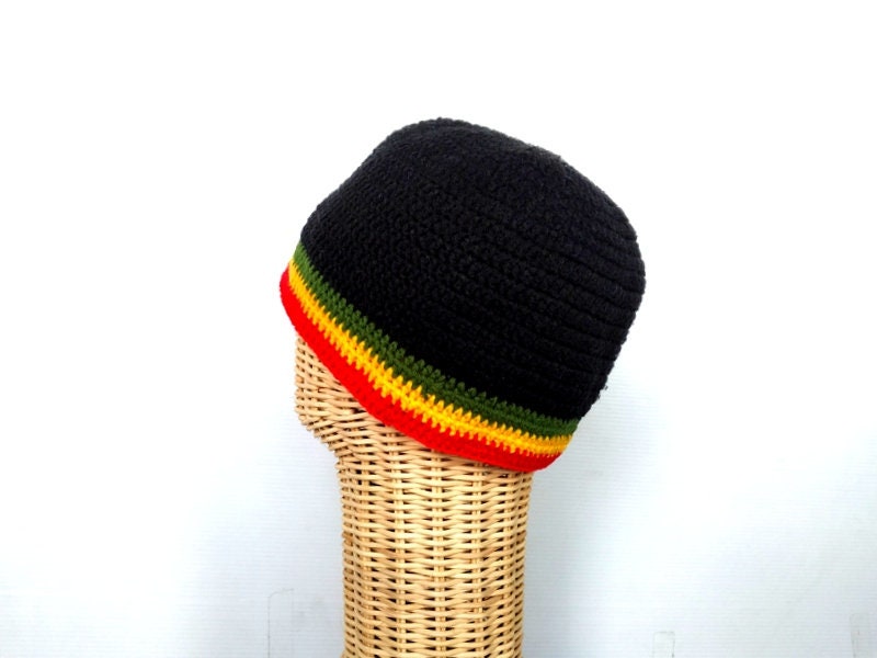 Rasta Crochet Hat Rasta Beanie Skullcap Beanie Skullcap Cotton Kufi