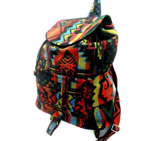 Backpack Bag Shoulder Bag Multicolor Crossbody Bag Messenger Bag Hippie Boho Hobo Art Bag Purse Bohemian Bag Handmade Sling bag Thai Gift