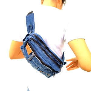 Denim Hip Bag, jeans Bum Bag,  Fanny Pack, Denim Waist Bag, Denim jean Fanny Pack, Travel Pouch, Belt Waist Bag, denim jean bag, denim bag