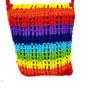 Colorful Bag, Hippie Bag, Beach Bag, Crochet Bag, Rainbow bag, Bohemian Bag, Gift For Her, Festival bag, cross body bag, Women Purse image 3