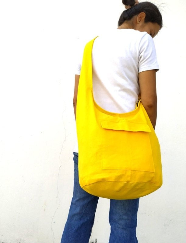 Yellow Hobo Bag Sling Bag Bohemian Bag Ethnic Bag Cotton - Etsy