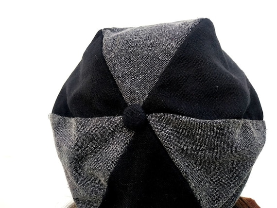 Black Gray Hat, Beret Hat, Baker Hat, Rasta Hat, Gavroche Cap