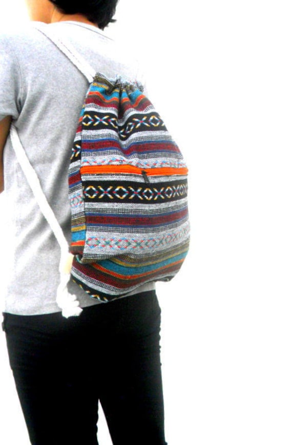 Buy Drawstring Backpack Gym Bag Beach Bag Multi-color  display picture 2