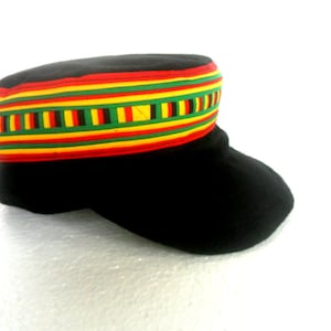 Rasta Cap, Reggae Cap, Army Cap, Cadet Military Hat, Reggae Army Cap, Hippie Cap, Rasta Hat, Dreadlocks Hat, Rastafari Cap, Dubwise Cap
