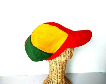 Beanie Mütze  Damen Herren Hut Cap Jamaika Hanf Baumwolle unisex rot gelb grün 