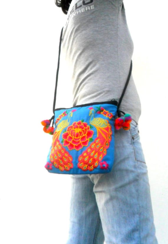 Women Embroidery Bag, Purse, Floral Colorful Ethnic Bag, Bohemian Bag, Boho bag, Hobo bag, Gift