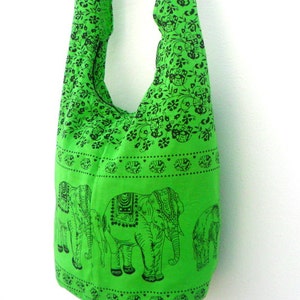 Shoulder Bag Crossbody Bag Handmade Bag Elephant Bag Hobo Cross Body  Bag Hippie Boho bohemian bag Purse Gift /  Green Color Sling bag