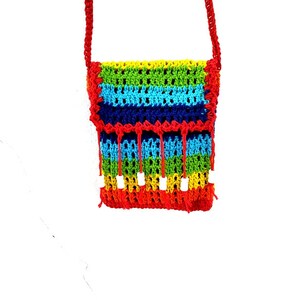 Colorful Bag, Hippie Bag, Beach Bag, Crochet Bag, Rainbow bag, Bohemian Bag, Gift For Her, Festival bag, cross body bag, Women Purse image 6