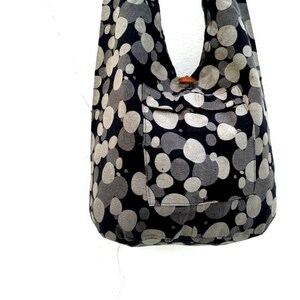 Sling Bag, Hobo Bag, Boho Bag, Hippie Bag, Crossbody Bag, Bohemian Bag, Shoulder Bag, Messenger Bag, Black White, Hippie Bag, Handbag image 7