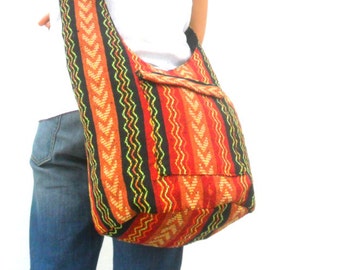 Crossbody Bag Bohemian Bag Hobo Bag Hippie Bag Messenger Shoulder Bag Purse Handbag boho Gift Thai Bag Handmade Everyday Bag Multi color