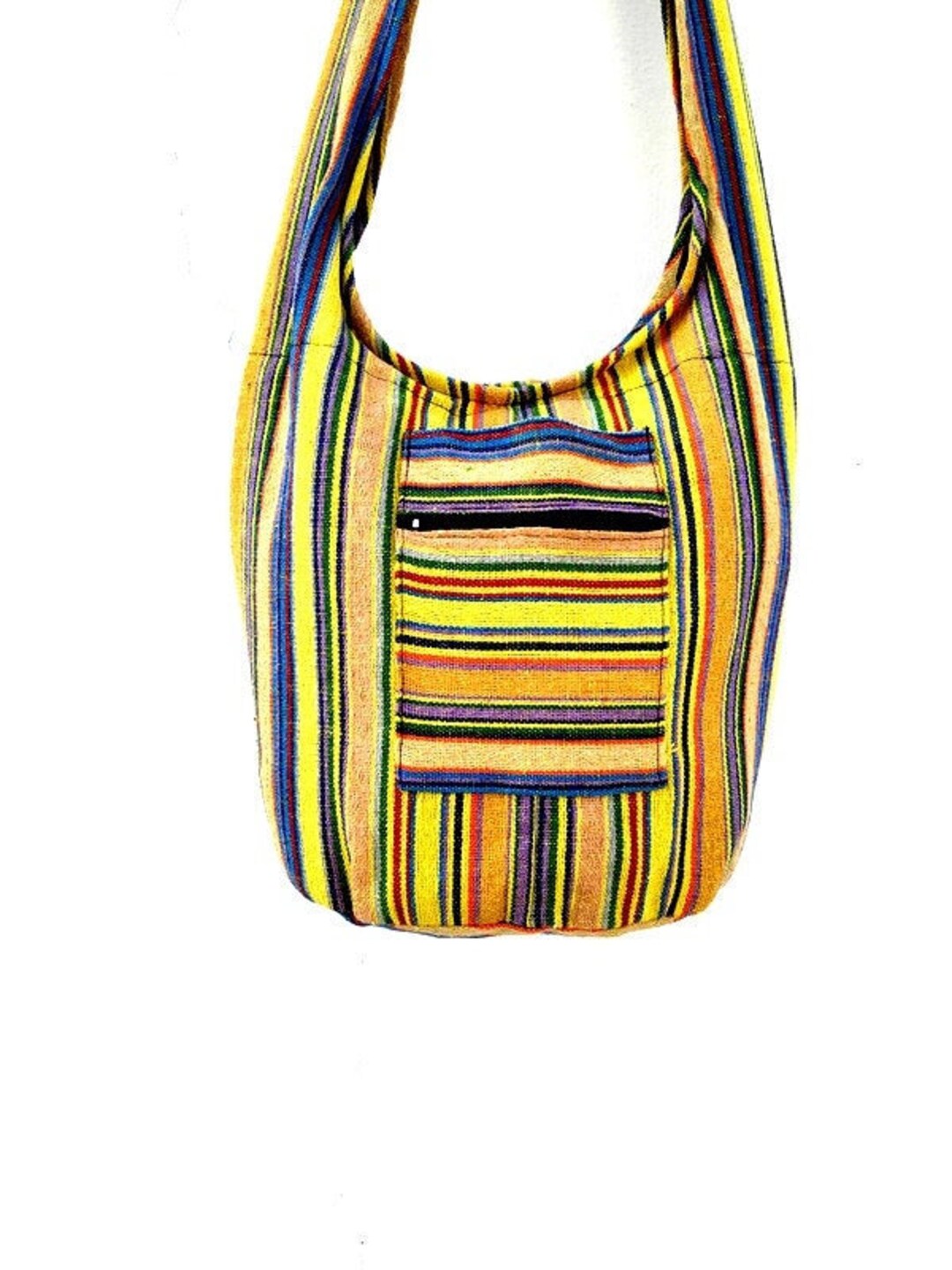Yellow Hobo Bag, Festival Bag, Ethnic Bag, Market Bag, Rasta Bag