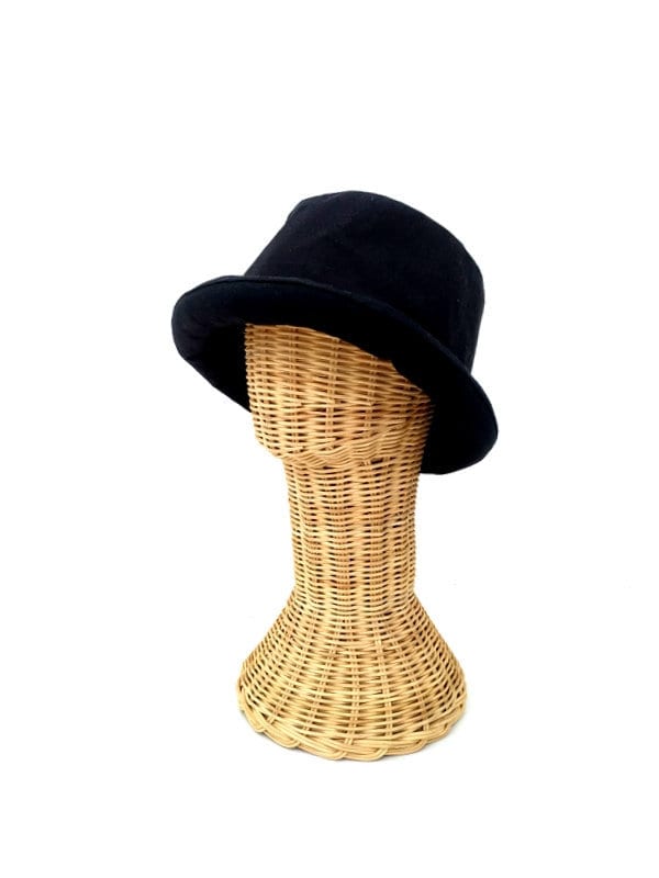 Black Bucket Hat, Rolled Brim, Boho Hat, Hippie Hat, Hipster hat, Bohemian Hat, Sun Hat, Vegan Bucket Hat,  Festival Hat, Gift