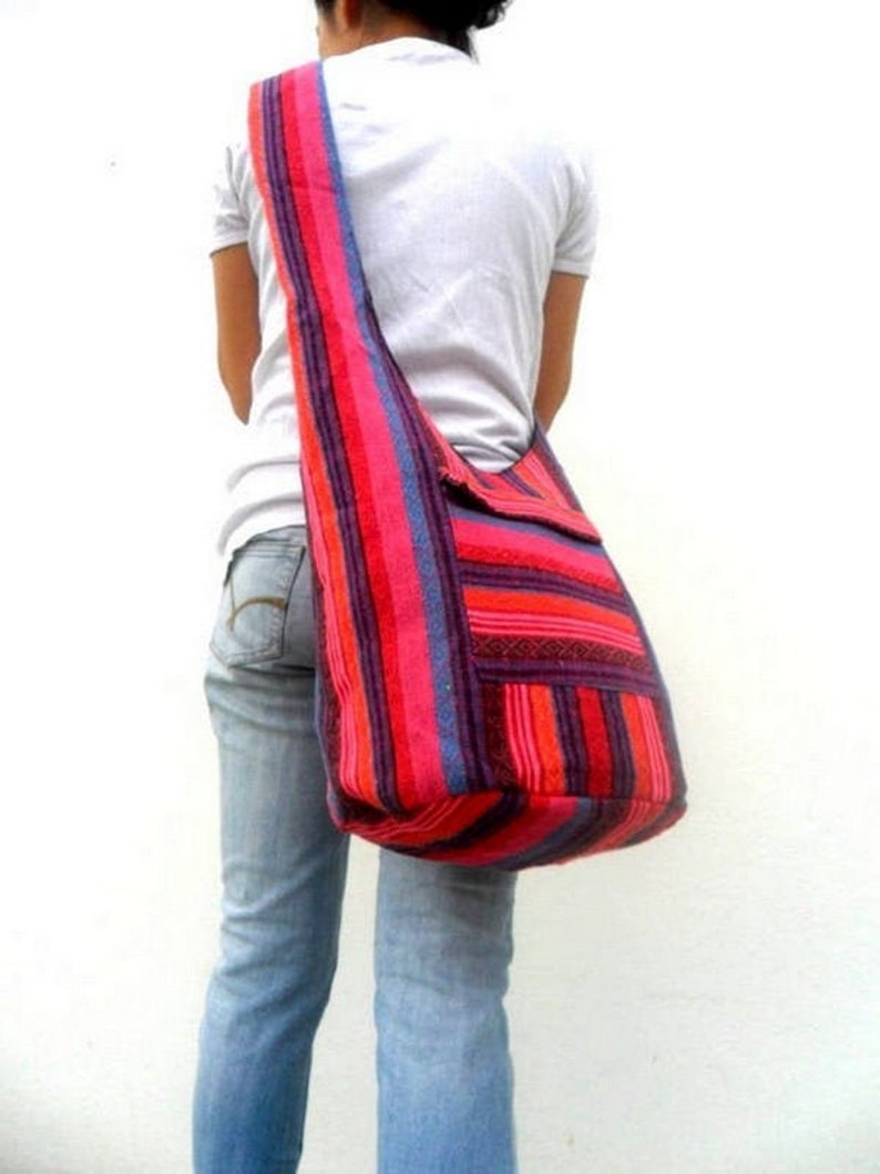 Woven Sling Bag Ethnic Boho Bag Hobo Bag Hippie Bag Cotton Etsy