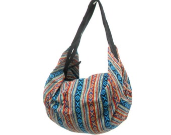 Torba na ramię, plecak, torba crossbody, wielokolorowa, hipisowska, boho, torba typu hobo, torebka, torba boho, ręcznie robiona, torba typu sling, tajski prezent