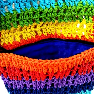 Colorful Bag, Hippie Bag, Beach Bag, Crochet Bag, Rainbow bag, Bohemian Bag, Gift For Her, Festival bag, cross body bag, Women Purse image 7