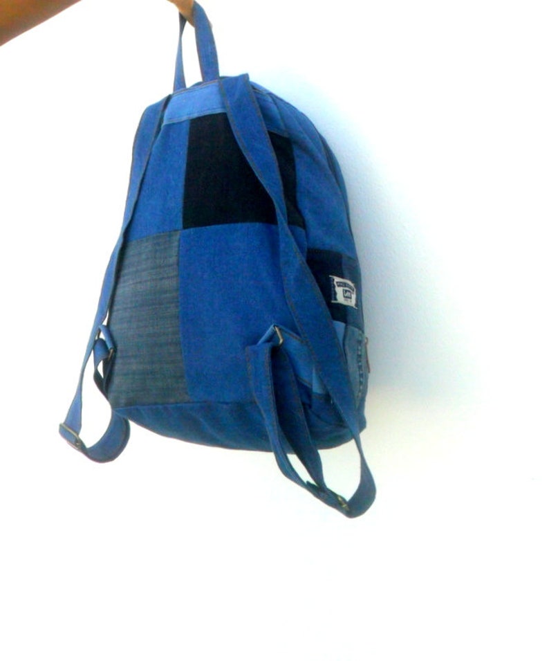 Lee Denim Backpack Reclaimed Jeans Bag Denim Rucksack Etsy