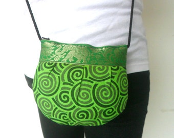 Shoulder Bag Sling Bag Crossbody Purse Elephant Bag Hobo Bag Hippie Green color Boho Purse Handmade Thai Bohemian Bag / Gift Handmade Bag