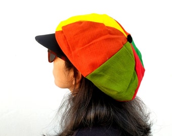 Rasta Hat, Dreadlocks Hat, Rastafari Cap, Dubwise Cap, Rasta Cap, Reggae Cap, Army Cap, Cadet Military Hat, Reggae Army Cap, Hippie Cap