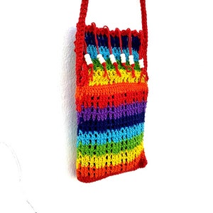 Colorful Bag, Hippie Bag, Beach Bag, Crochet Bag, Rainbow bag, Bohemian Bag, Gift For Her, Festival bag, cross body bag, Women Purse image 2