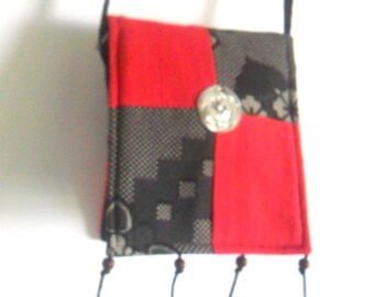 Torebka typu crossbody, torba boho, torba na ramię, kolor czerwony, czarny, hipisowska, boho, torba typu hobo, ręcznie robiona, torba typu sling, tajska torba/prezent