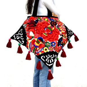 Vintage Embroidered Tote, Bohemian Bag, Ethnic Bag, Hippie Tote, Artistic bag, Boho Bag, Hobo Bag, Purse, indie bag, One of a kind Bag