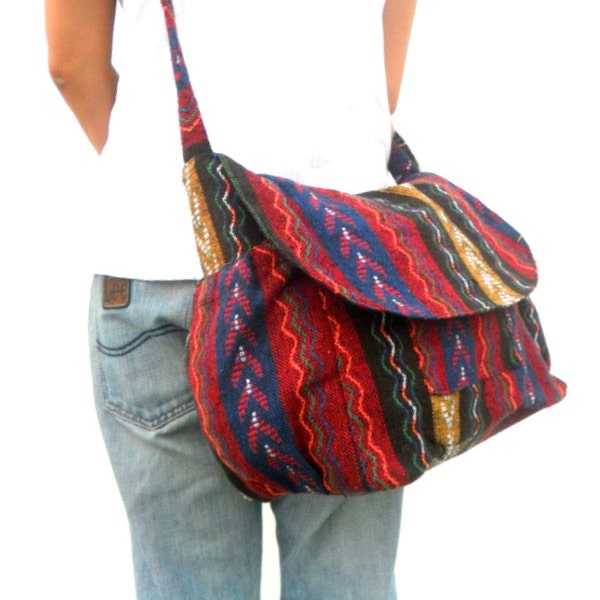 Crossbody Bag Hippie Bag Messenger Shoulder Bag Purse Handbag boho Hobo Bag Gift Thai Bag Handmade Everyday Bag Gift Bag Multicolor Bag