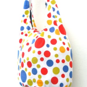 Shoulder Bag, Bohemian Bag, Polka Dots bag, Messenger Bag, Hippie, Hobo Bag, Crossbody Bag, Boho Purse, Sling Art Bag