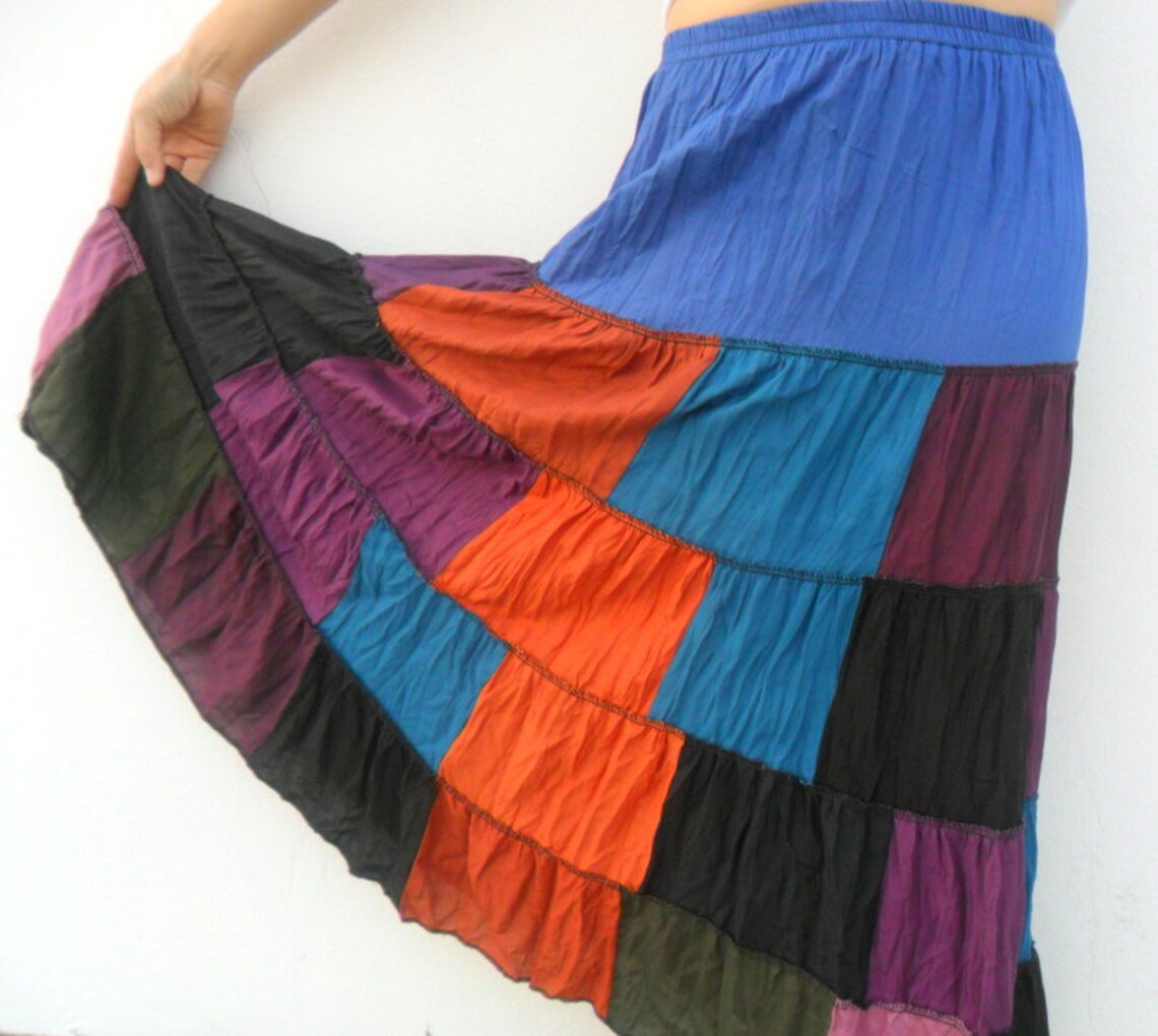 Maroon Gotta Patti Solid Rayon Skirt