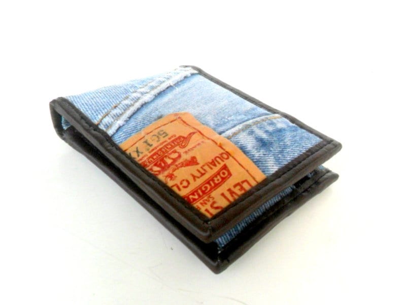 Denim Wallet Jeans Levis Wallet Bohemian Wallet Billfold - Etsy