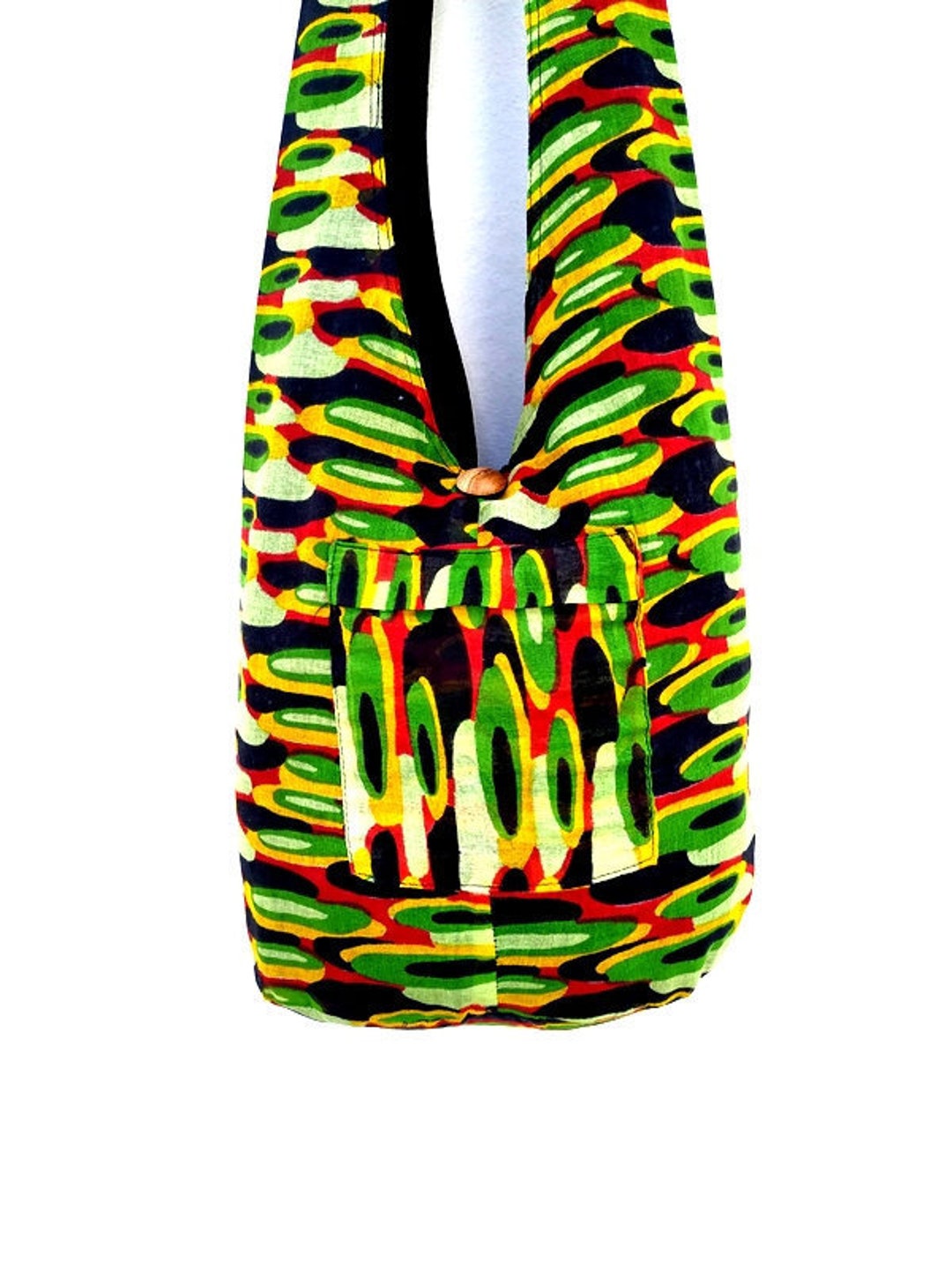 RASTA Bag Beach Hippie Baja Backpack – Multicolor Ethnic Pocket Backpack, Handmade In Mexico