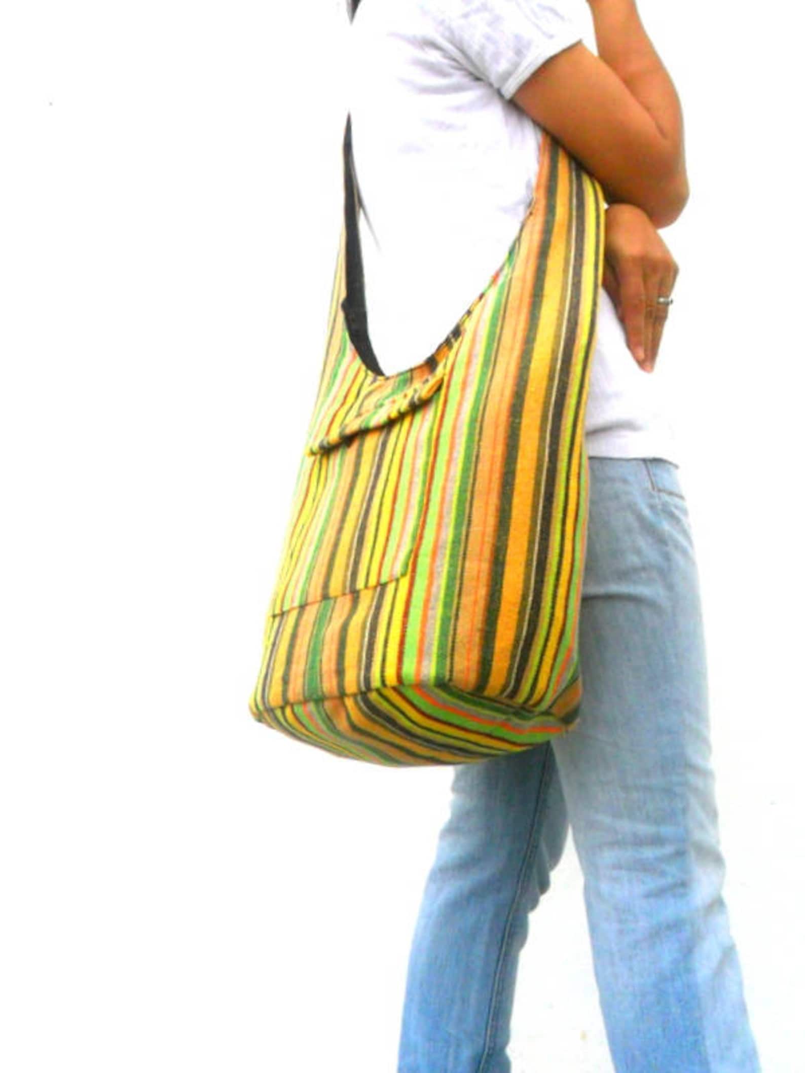 Woven Sling Bag Ethnic Boho Bag Hobo Bag Hippie Bag Cotton Etsy