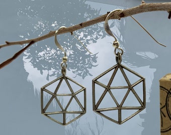 The Icosahedron Sterling Silver Earrings | Merkaba Earrings