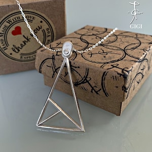 Fibonacci Triangle Sterling Silver Pendant | The Golden Ratio Necklace | Math Gift |  Sacred Geometry Jewelry