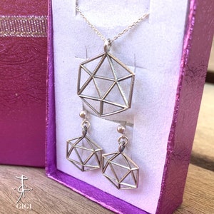 All 5 of The Platonic Solid Set - Necklace &  Earrings | Sacred Geometry Jewelry