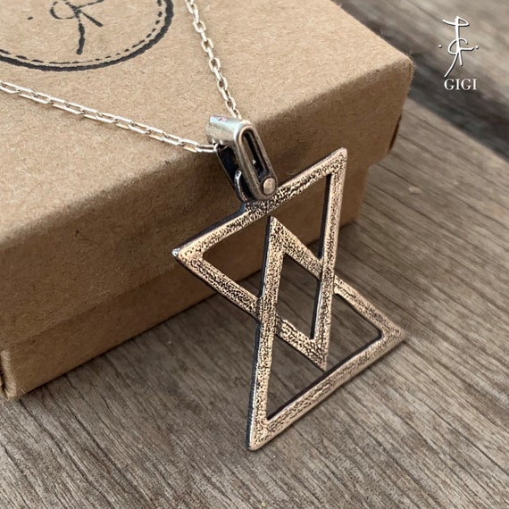 Double triangle necklace sale