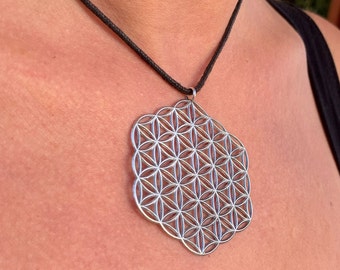 Flower of Life Sterling Silver Pendant |  Meaningful Christmas Gift for Him & Her | Necklace for Good Luck | Sacred Geometry Jewelry