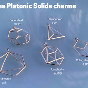All 5 of The Platonic Solid Strling Silver charm Necklace
