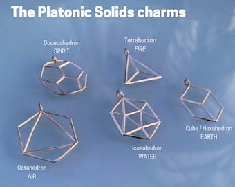 Collar de sólido platónico / Charm de geometría sagrada de plata de ley 925