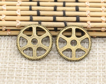 20Pcs Gears charms 23mm antique silver ornament accessories jewelry making DIY handmade craft base material