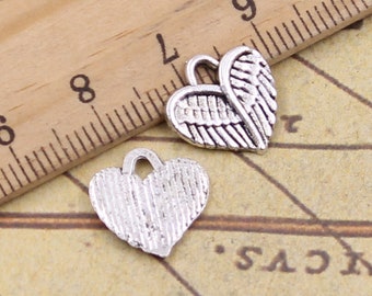 Antique Bronze Tone Jewelry Charms Angel Love Heart Cupid Rose Crown Wings Craft